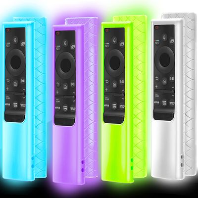 4 Pack Case Compatible with Samsung Smart TV Remote Control 2021/2022, Cover for Solar Cell Remote BN59-01357 BN59-01385 BN59-01265A Universal Silicone Skin Sleeve Glow in The Dark