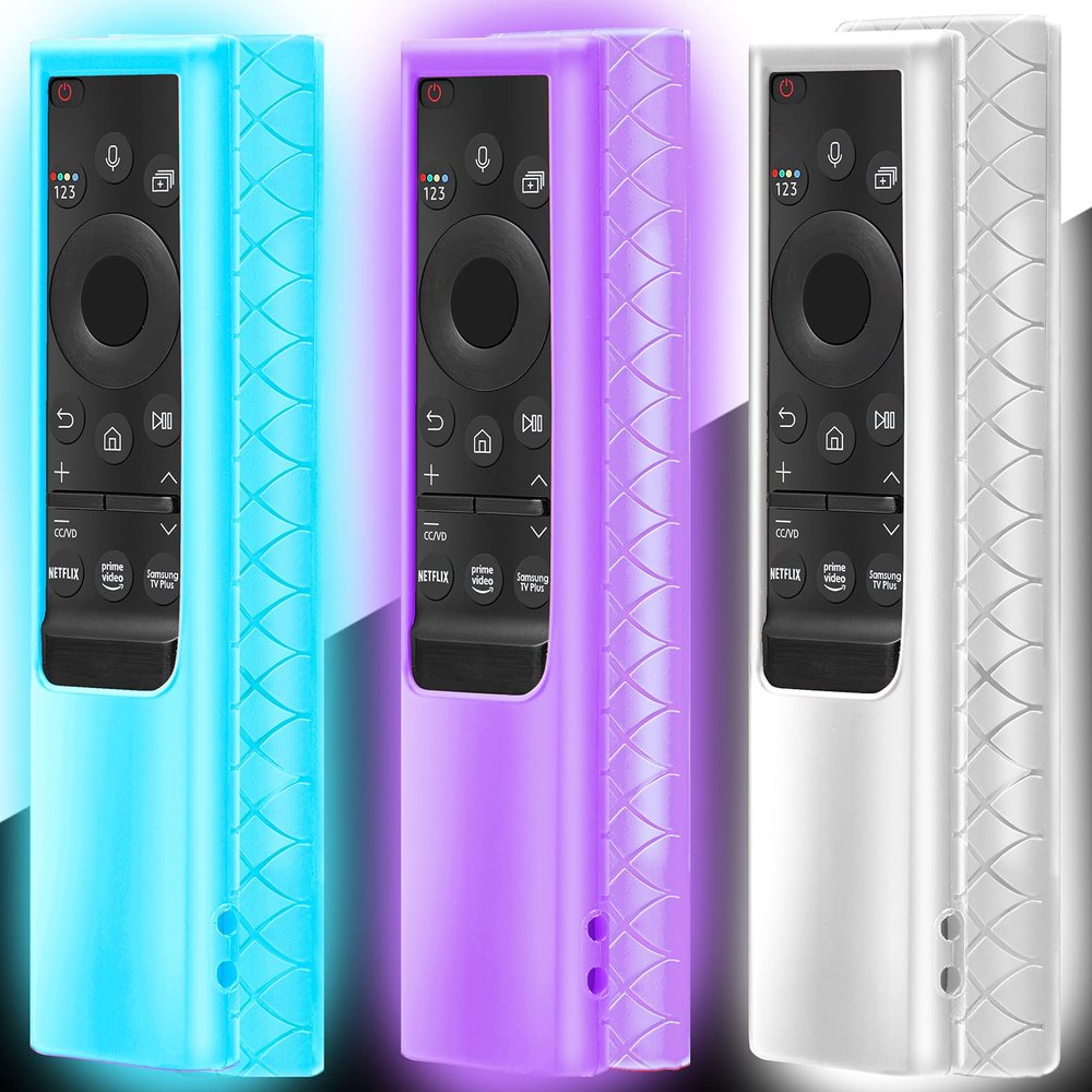 3 Pack Case Compatible with Samsung Smart TV Remote Control 2021/2022, Cover for Solar Cell Remote BN59-01357 BN59-01385 BN59-01265A Universal Silicone Skin Sleeve Glow in The Dark
