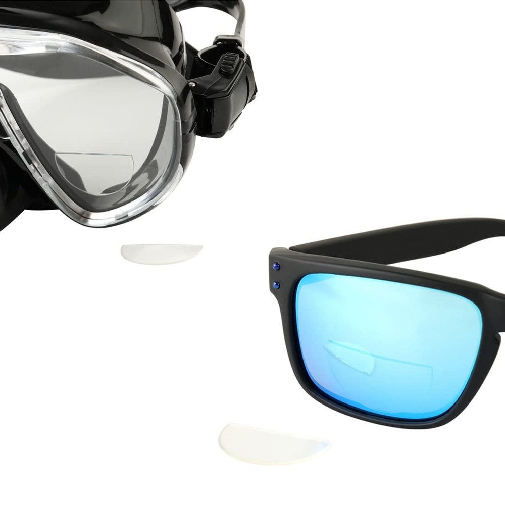 TRIFUTORO 2 Pack, High Magnification Power Stick On Bifocal Lenses Reusable Reader Adhesive Sticker Reading Sunglass Glasses (Clear, 5.5, multiplier_x)