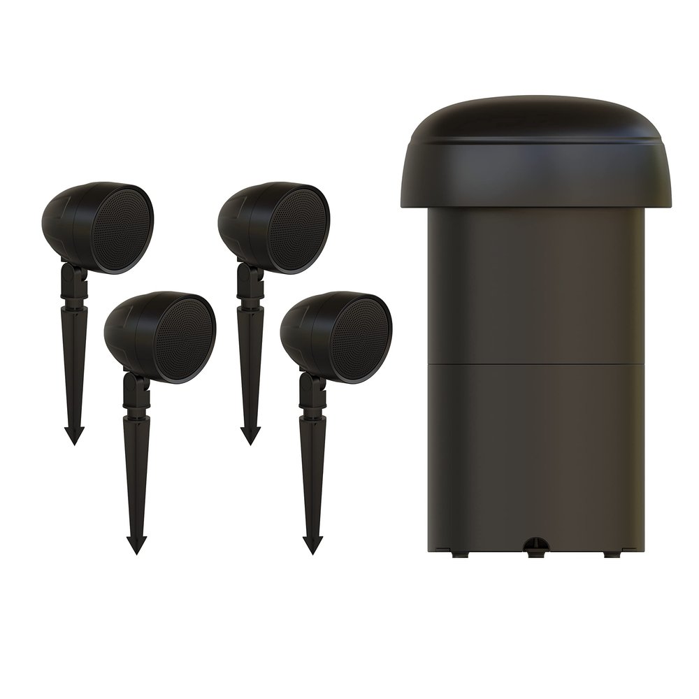 Furrion Aurora Veranda Series Outdoor Landscape Speaker System - Waterproof 4.1 Channel with 4 100W Satellite Speakers and 10 150w Subwoofer- for Patios, Decks and Gardens