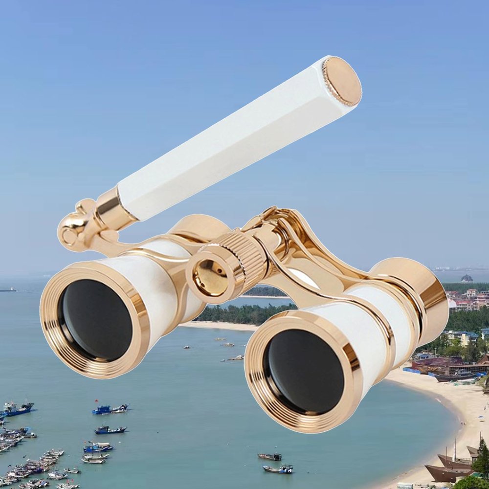 Yourelexit Opera Glasses Binoculars 3X25 Lorgnette Theater Glasses Optical BK9 Mini Compact Lightweight Built-in Foldable Adjustable Handle Vintage for Adults Women Men in Musical Concert Cinema