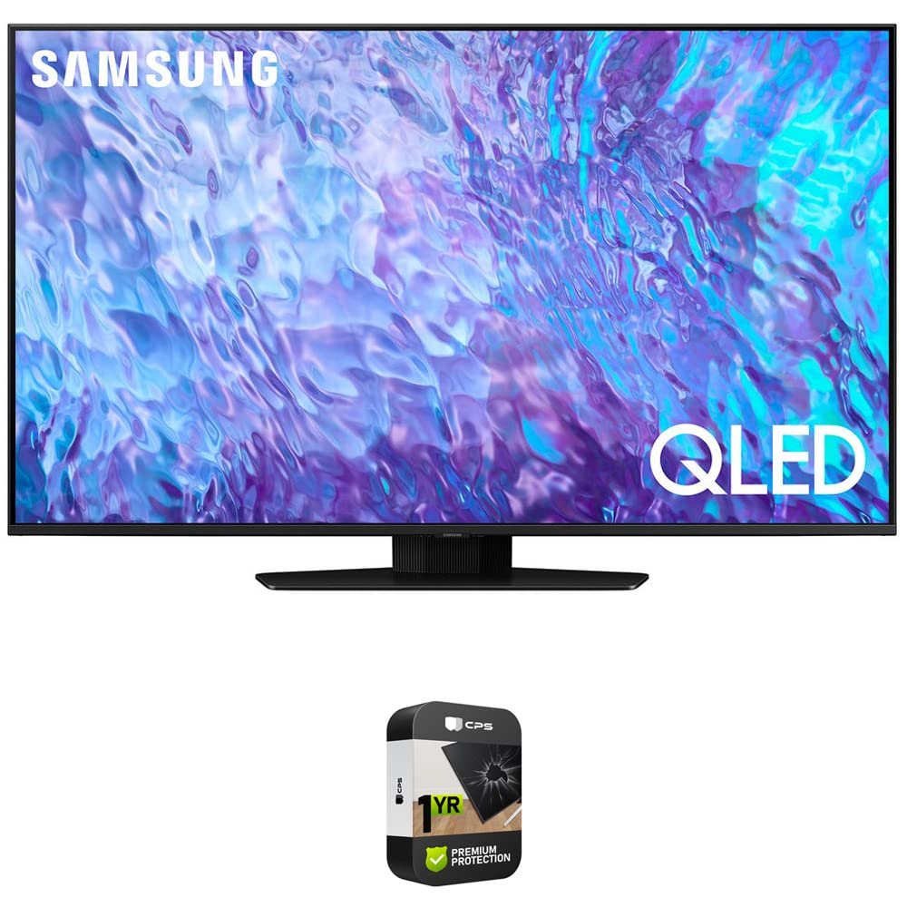 SAMSUNG QN55Q80CA 55 Inch QLED 4K Smart TV Bundle with 1 YR CPS Enhanced Protection Pack (2023 Model)