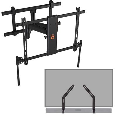 ECHOGEAR XL Full Motion TV Mount w/Handles & TV Soundbar Mount Bracket