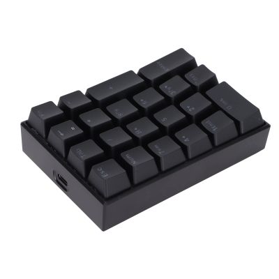 USB Numeric Keypad, LED Backlit 21-Key Mechanical Numpad for PC , Ergonomic Wired Number Pad for Desktop Laptop, Mini Portable Numeric Keypad for Home and Office, Plug and Play (Red Switch)