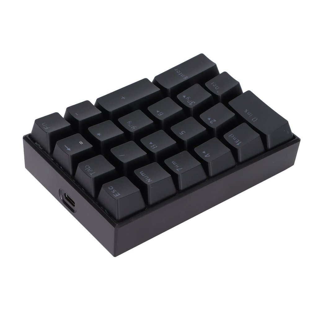 USB Numeric Keypad, LED Backlit 21-Key Mechanical Numpad for PC , Ergonomic Wired Number Pad for Desktop Laptop, Mini Portable Numeric Keypad for Home and Office, Plug and Play (Red Switch)