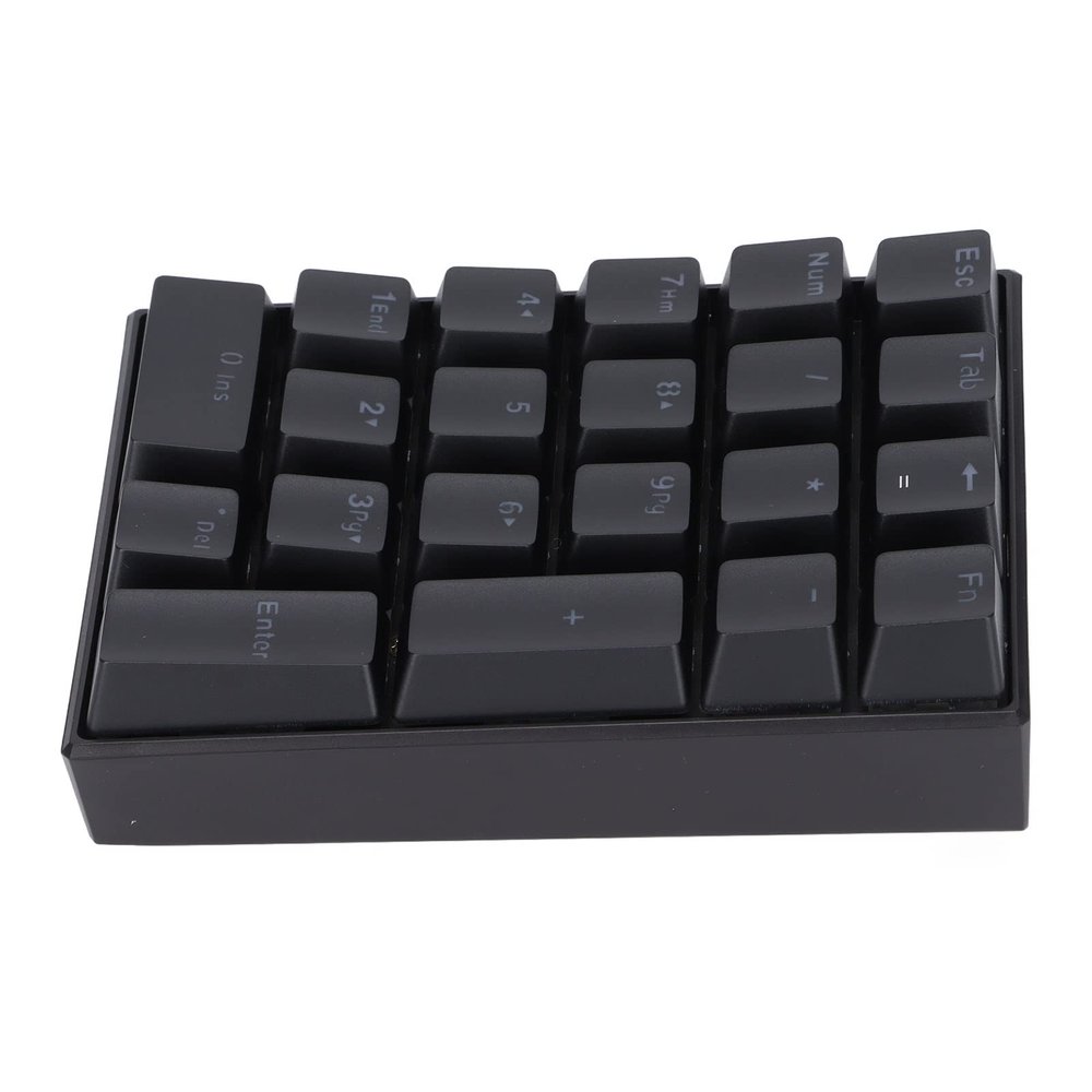 USB Numeric Keypad, LED Backlit 21-Key Mechanical Numpad for PC , Ergonomic Wired Number Pad for Desktop Laptop, Mini Portable Numeric Keypad for Home and Office, Plug and Play (Blue Switch)