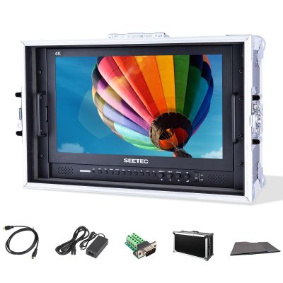 SEETEC 17.3 Inch Video Production Monitor 4K Broadcast Monitor Ultra UHD 1920x1080 LCD Screen 16:9 Carry-on Alu Housing with SDI HDMI YPbPr DVI AV for Camera Wedding Sports Conference