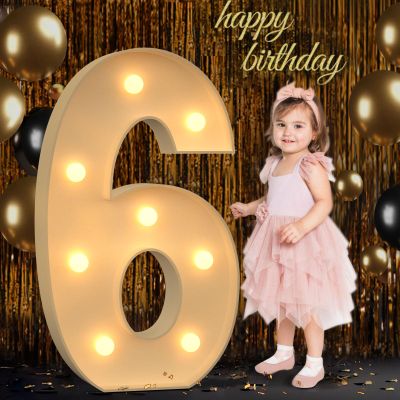3FT Marquee Numbers, Light Up Numbers 6 for 6th 16th 36th Birthday Decorations, Big Numbers for Party Decorations, Large Light Up Numbers for Party Decor DIY Pre-Cut Foamboad Mosaic Numbers