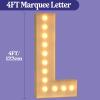Mixifox Marquee Letters 4 Feet Tall, 4FT Large Light up Letters L, Big Sign L with Warm White Light for Birthday Wedding Proposal Engagement Graduation Party Backdrop Decorations view 4