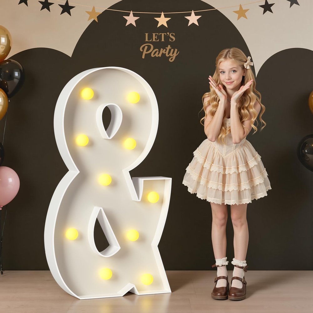 Mixifox Marquee Letters 4 Feet Tall, 4FT Large Light up Letters &, Big Sign & with Warm White Light for Birthday Wedding Proposal Engagement Graduation Party Backdrop Decorations