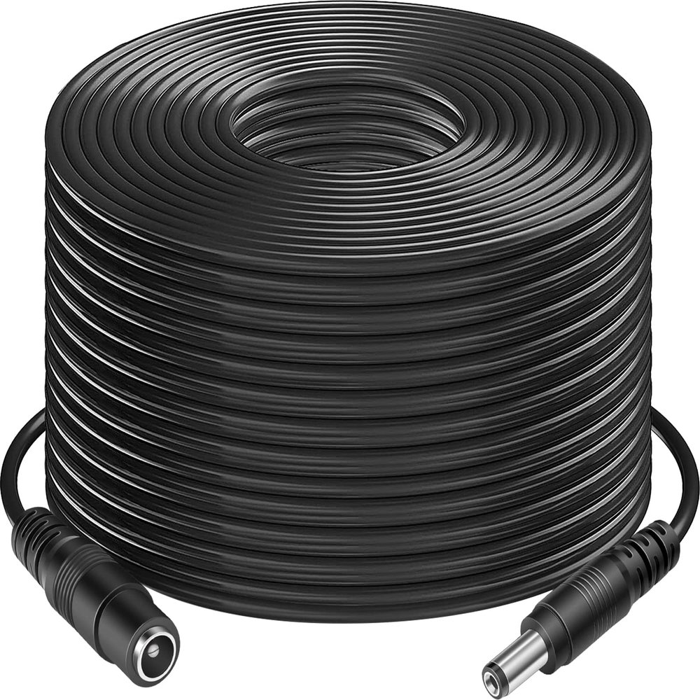 DC Power Extension Cable 100ft, 12V DC Extension Cord 2.1mm x 5.5mm Male to Female Power Cord for CCTV Security Camera, Power Supply, IP Network Camera, Dvr Standalone