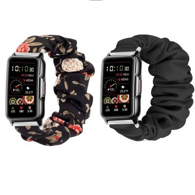 Compatible with Mindrose Smart Watch Bands, Lamshaw Fabric Elastic Scrunchie Elastic Watch Band Women Cute Replacement Straps Compatible with Mindrose H80 1.47 inch Smart Watch Fitness Tracker (2