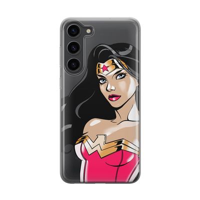 ERT GROUP Case for Samsung S23 Plus Original and Official DC Licensed with Wonder Woman 004 Design, Adapted to The Shape of The Mobile Phone, Partially Transparent