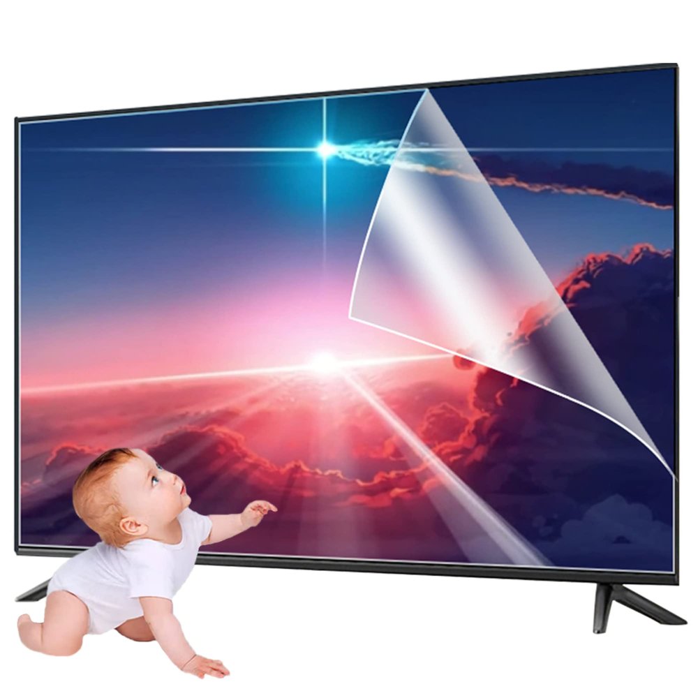 JQZWXX 55/58/60/65/70/75 Inch Anti Glare TV Screen Protector, Blue Light Filter Protection Eyes Anti Scratch Dust-Proof Matte Film for Samsung/Hisense/Lg/Sony, Etc / 58in1269x721mm