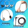 Kanayu 150 Pcs Class Set Headphones for Kids Bulk Student Classroom School Wire Headsets Adjustable School Earphones on Ear with 3.5mm Jack for Youth Adults for Online Learning Adults view 4