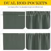 NICETOWN Dark Mallard French Door Curtain for Window Privacy with Tie Back view 2