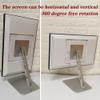 Aluminum Swivel & Tilt Stand for Ech_ooo Show 15 & 21, 360 Rotation, 45 Adjustable Angle, Non-Slip Base, Horizontal/Vertical Screen Switch (Silver) view 3