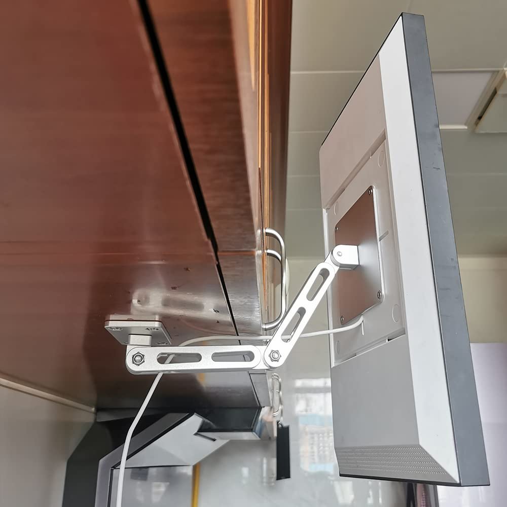 ATOPHK Under-Cabinet Mount Aluminum Material Stand for Ech_ooo Show 15Multi Angle AdjustmentHorizontal and Vertical Screens Rotate FreelyCeiling or Under-Cabinet Mount Silver