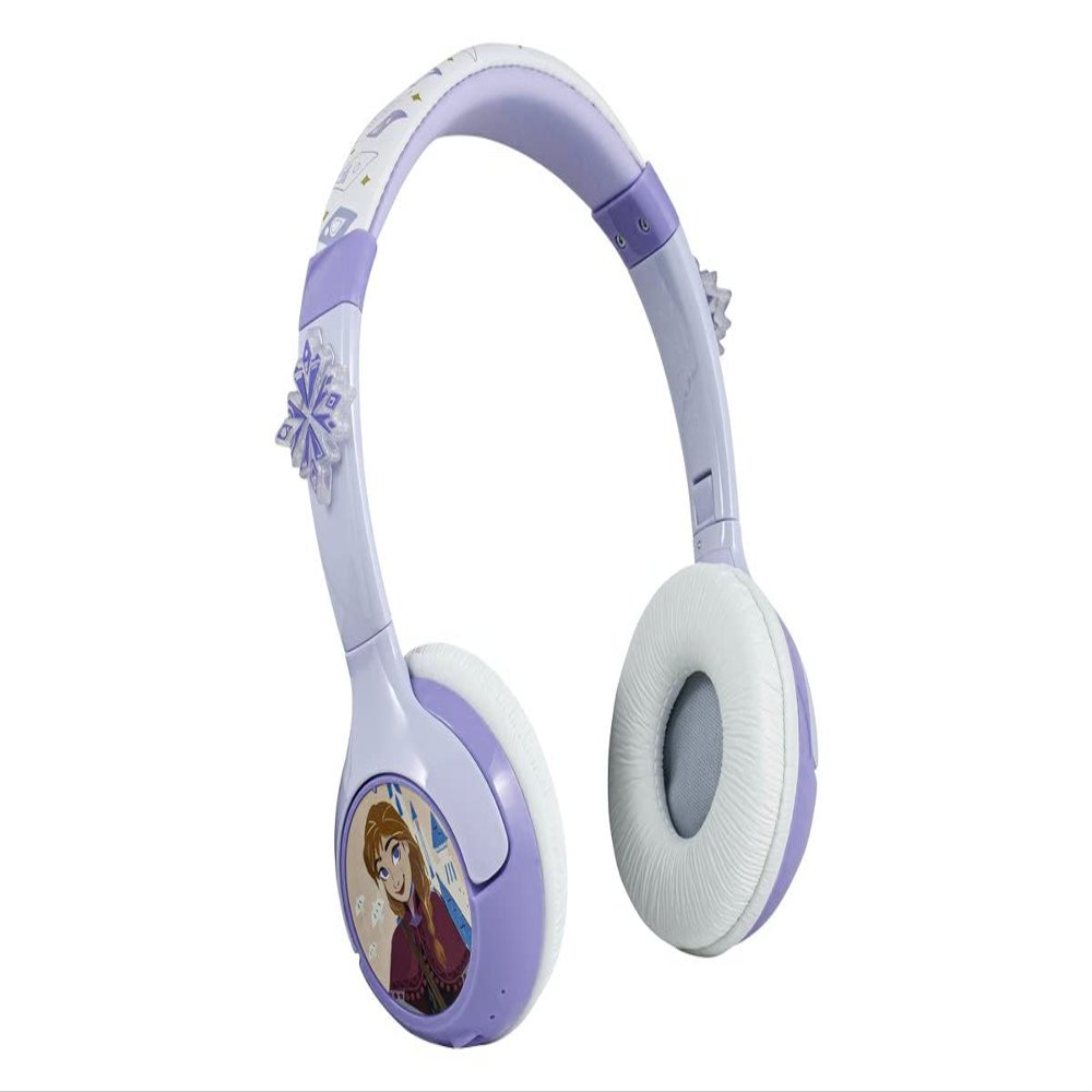 eKids Frozen Kids Bluetooth Headphones with Microphone, Includes Aux Cord, Volume Reduced Foldable Headphones for School, Home, or Travel, FR-B54