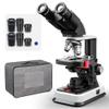 [Dual Power Supply] Vabiooth Lab Compound Binocular Microscope 40X-2500X Magnification, Two-Layer Mechanical Stage, 20mm Ultra Wide-Field 10X 16X and 25X Eyepieces, Dual Power Supply, Abbe Condenser view 1