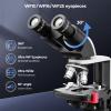[Dual Power Supply] Vabiooth Lab Compound Binocular Microscope 40X-2500X Magnification, Two-Layer Mechanical Stage, 20mm Ultra Wide-Field 10X 16X and 25X Eyepieces, Dual Power Supply, Abbe Condenser view 2