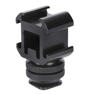 Triple Cold Shoe Mount,Cold Shoe 1/4 Hot to 1/4 Adapter Mount,Camera hot Shoe Extension hot Shoe Extension Layer Screw One for Three Hot Cold Shoe Base Fill Light Multifunction