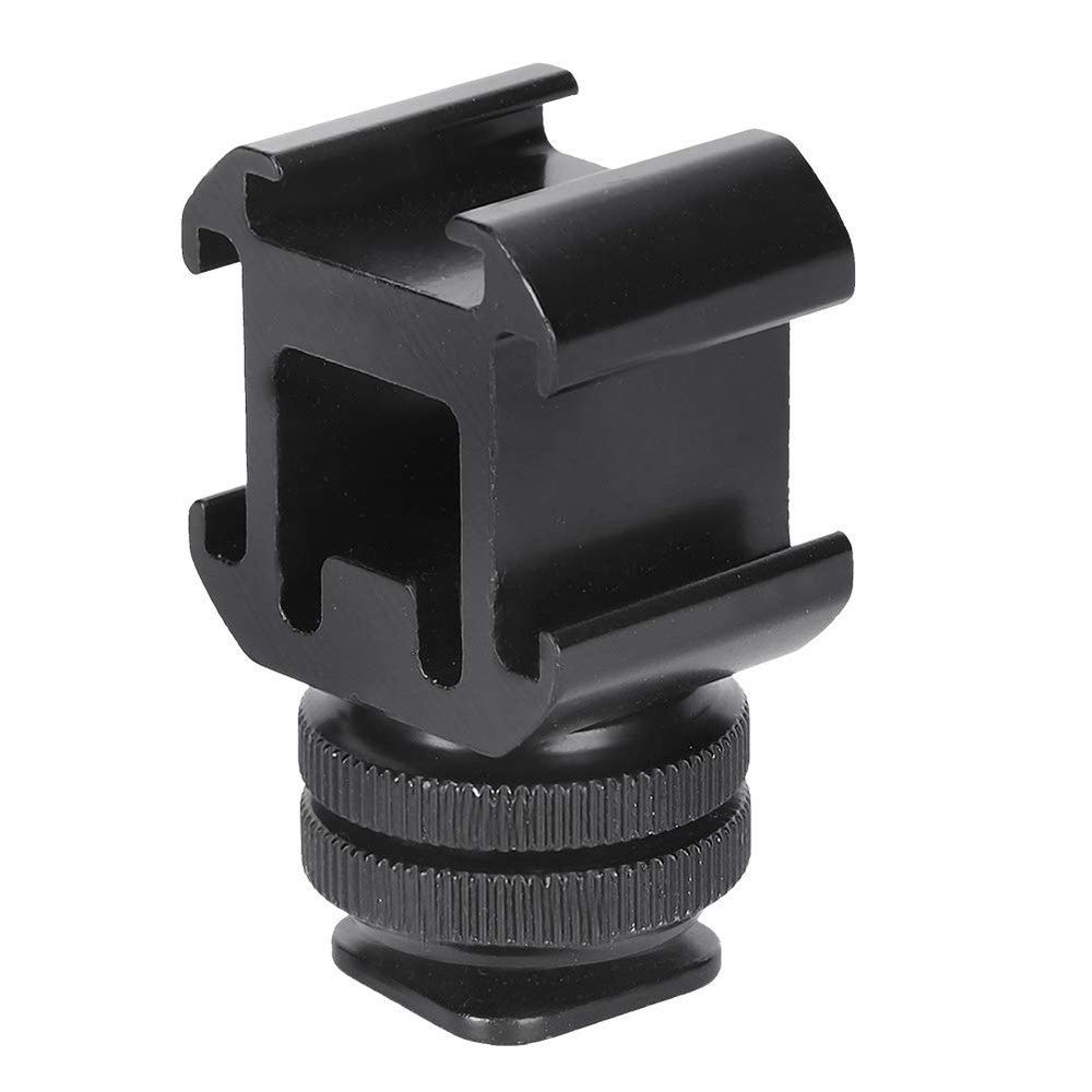 Triple Cold Shoe Mount,Cold Shoe 1/4 Hot to 1/4 Adapter Mount,Camera hot Shoe Extension hot Shoe Extension Layer Screw One for Three Hot Cold Shoe Base Fill Light Multifunction