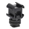 Triple Cold Shoe Mount,Cold Shoe 1/4 Hot to 1/4 Adapter Mount,Camera hot Shoe Extension hot Shoe Extension Layer Screw One for Three Hot Cold Shoe Base Fill Light Multifunction view 2