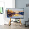 VIVO Rolling Artistic 43 to 75 inch LED LCD Screen Mobile Studio TV Easel Stand, Wood Accessory Shelf, Adjustable TV Mount with 4 Walnut Legs, Black Frame, STAND-TV75R view 2
