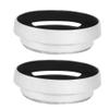 52mm Lens Hood for Camera, 2 Pcs Aluminum Alloy Silver Metal Lens Hood Replacement view 2