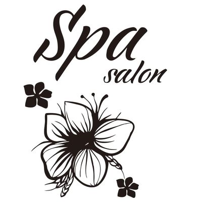 ANFRJJI Relaxing Spa Wall Decal  17"x23" Removable PVC Sticker with Floral Pattern for Massage Room, Salon or Home Decor, Easy to Apply and Peel, Perfect for Zen Vibe Creation(Black-JZY292-Spa salon)