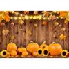 20x10ft Vinyl Farmhouse Fall Pumpkin Photography Backdrop Fall Photo Backdrop Thanksgiving Harvest Sunflower Maple Leaf on Rustic Wood Plank Background Autumn Backdrop for Photo Studio Props view 3