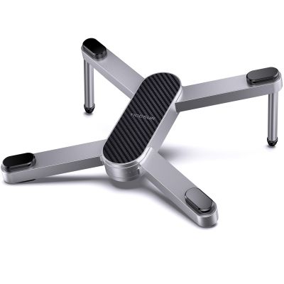 YICOSUN New Concept Laptop Stand - Adjustable Ergonomic Aluminum Riser for MacBook Pro/Air up to 15.6 - Foldable & Portable Computer Stand for Desk, Students, Office, Travel, Gaming - Silver