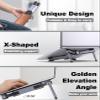 YICOSUN New Concept Laptop Stand - Adjustable Ergonomic Aluminum Riser for MacBook Pro/Air up to 15.6 - Foldable & Portable Computer Stand for Desk, Students, Office, Travel, Gaming - Silver view 4