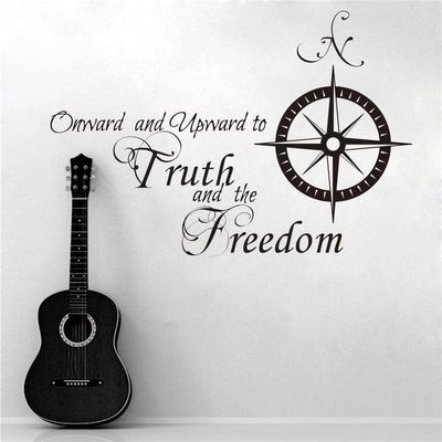 ANFRJJI Truth and Freedom Wall Decal Inspirational PVC Removable Sticker with Quote Ideal for Bedroom, Study Room, or Office Decor Bold Motivational Design 17"x25"(Black-JZY262-North)