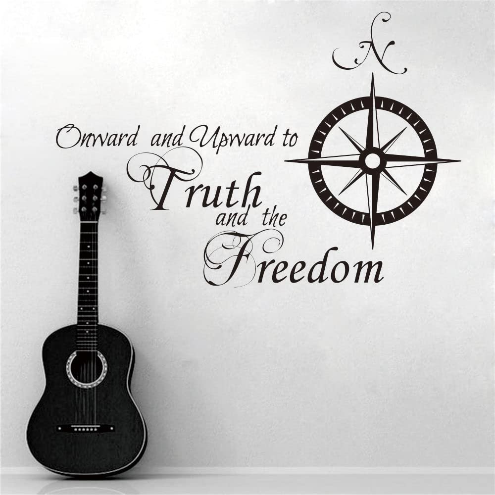 ANFRJJI Truth and Freedom Wall Decal Inspirational PVC Removable Sticker with Quote Ideal for Bedroom, Study Room, or Office Decor Bold Motivational Design 17"x25"(Black-JZY262-North)