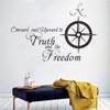 ANFRJJI Truth and Freedom Wall Decal  Inspirational PVC Removable Sticker with Quote  Ideal for Bedroom, Study Room, or Office Decor  Bold Motivational Design  17"x25"(Black-JZY262-North) view 3