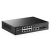12 Port Gigabit PoE Switch, 8 Ggiabit PoE+, 2 GE Uplink, 2 Gigabit SFP Slot, IEEE802.3af/at Max 120W, Fanless Unmanaged Plug&Play Desktop Rackmount YuLinca Ethernet Switch view 1