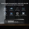 12 Port Gigabit PoE Switch, 8 Ggiabit PoE+, 2 GE Uplink, 2 Gigabit SFP Slot, IEEE802.3af/at Max 120W, Fanless Unmanaged Plug&Play Desktop Rackmount YuLinca Ethernet Switch view 2