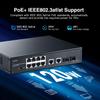 12 Port Gigabit PoE Switch, 8 Ggiabit PoE+, 2 GE Uplink, 2 Gigabit SFP Slot, IEEE802.3af/at Max 120W, Fanless Unmanaged Plug&Play Desktop Rackmount YuLinca Ethernet Switch view 3