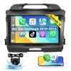 Car Stereo Radio for Kia Sportage 2010 2011 2012 2013 2014 2015 2016 with Carplay Android Auto 9" Touch Screen Android Stereo in-Dash Head Unit Audio with GPS Navigation RDS/FM Bluetooth Backup Camera view 1