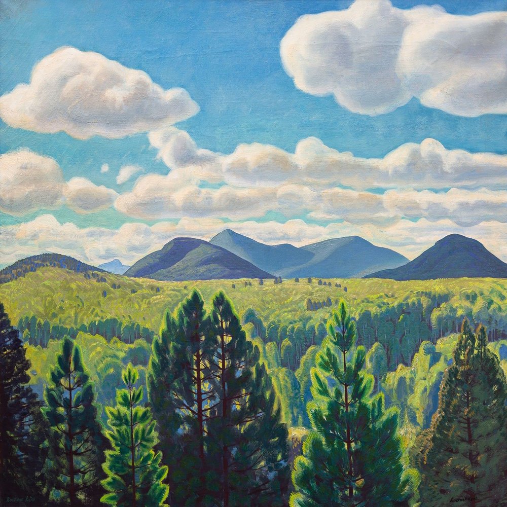 Rockwell Kent : Tree Tops and Mountain Peaks : Archival Quality Art Print