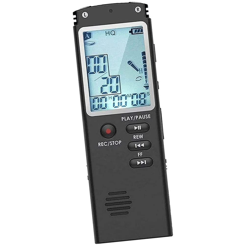 RMENST Digital Voice Recorder 16GB Audio Recording Device MP3 for Lectures and Meetings with External Microphone, USB Rechargeable