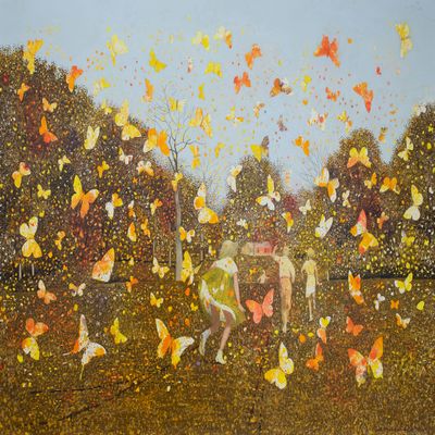 CARROLL CLOAR : Children Pursued by Hostile Butterflies : Archival Art Print