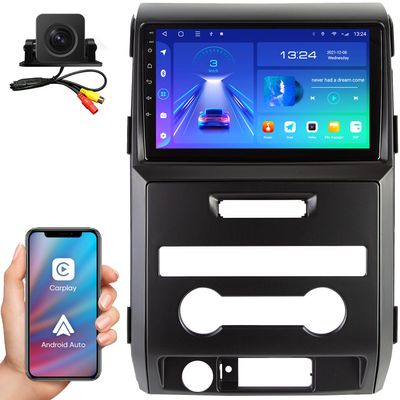 9 Inch Car Stereo Radio Replacement for Ford F150 2009-2014 Upgrade Wireless Carplay Android Auto Support Mirroring Backup 1080P SWC