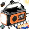 44400mWh/12000mAh Emergency Radio, Hand Crank Portable Solar Radio AM/FM/NOAA Weather Radio with 2 Solar Panels,3 Charging Methods,SOS Alarm,Flashlight,Phone Charger,Compass,Reading Lamp view 1