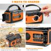 44400mWh/12000mAh Emergency Radio, Hand Crank Portable Solar Radio AM/FM/NOAA Weather Radio with 2 Solar Panels,3 Charging Methods,SOS Alarm,Flashlight,Phone Charger,Compass,Reading Lamp view 2