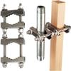 2 Pack Double Antenna Mast Clamp V Jaw Block 304 Stainless Steel TV Double Antenna Pole Holder Heavy Duty Pole to Pole Mounting Hardware Kit Bracket Holder for TV Ham, Flag Post, Umbrella, Parasols view 1