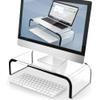 AboveTEK Acrylic Monitor Stand  Clear Monitor Riser & Computer Desk Stand, Premium Acrylic Laptop Stand for Home Office, PC TV Stand with Keyboard Storage Heavy Duty Desk Riser view 1