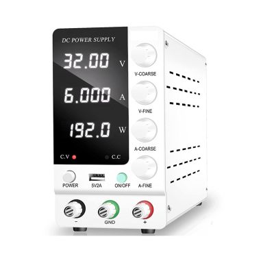 PULME dc Power Supply USB DC Regulated Power Supply Adjustable 30V 10A Switching Laboratory Power Supplies 32V 60V 120V (Color : BD-White SPS-C3206, Size : 110V)